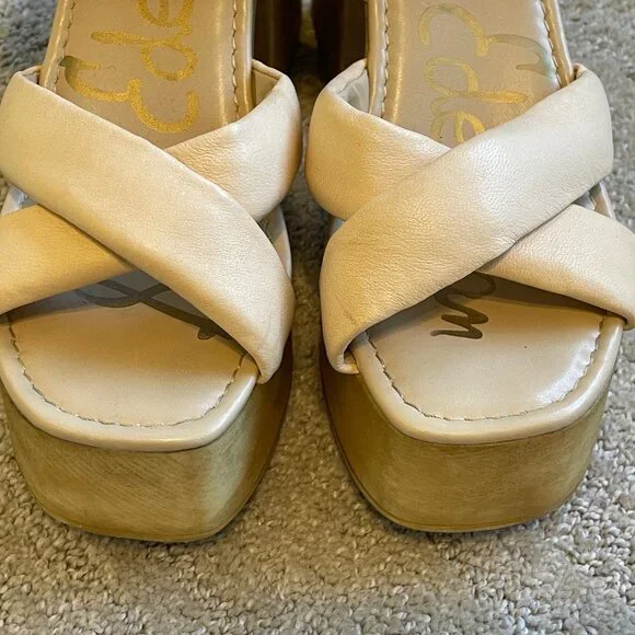 Sam Edelman $150 Platform Sandals *LIKE NEW* Leather Straps - Picture 5 of 6